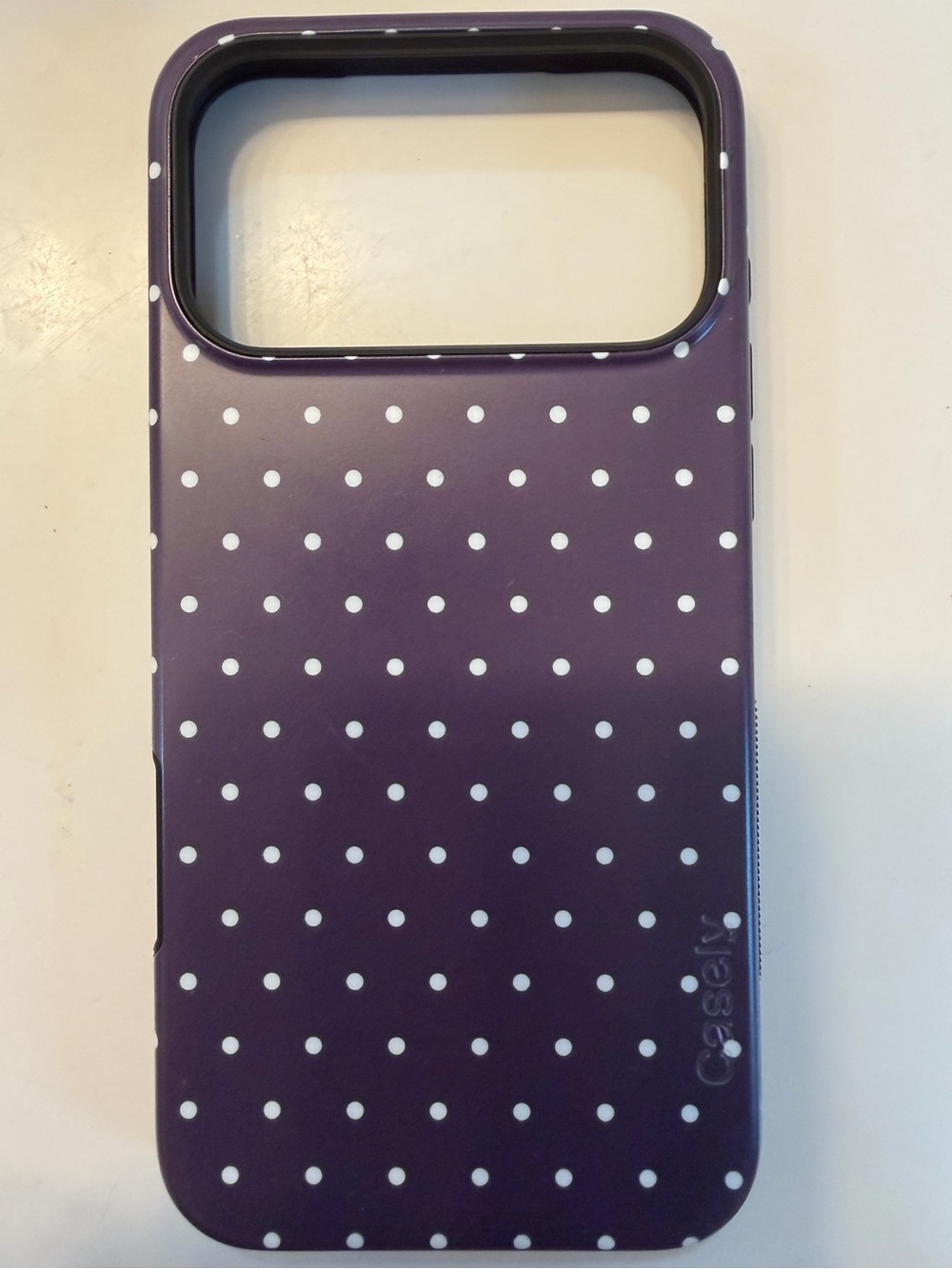 ALMOST BRAND NEW - Casely polka dot phone case. Dark purple.